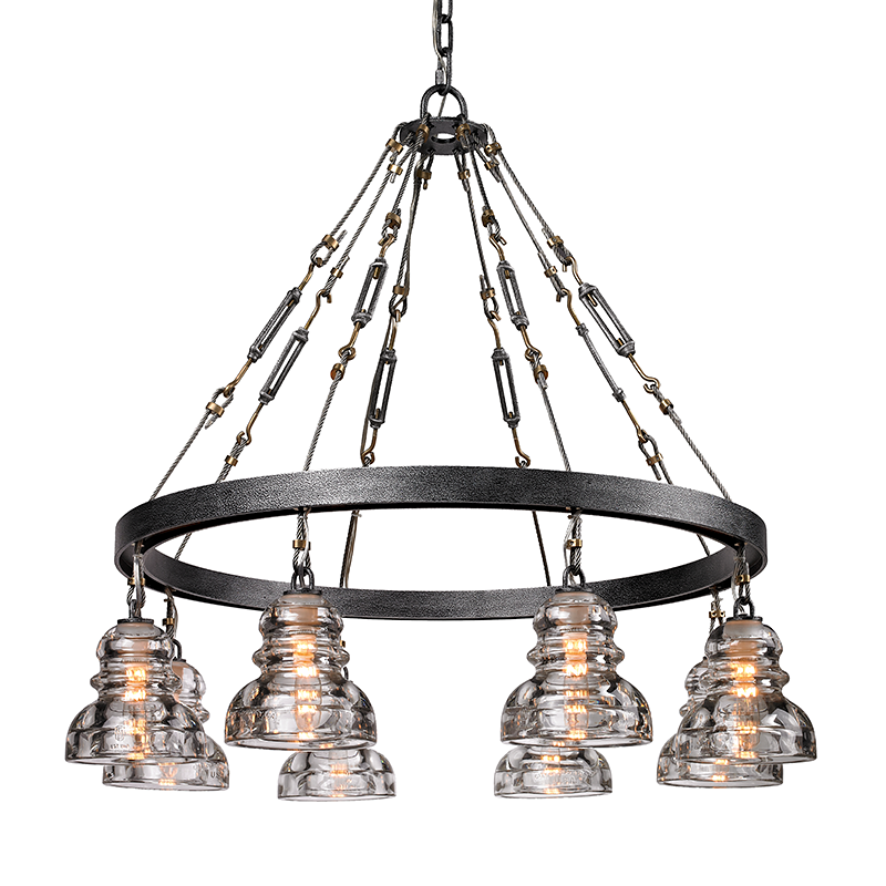 Troy Lighting Menlo Park Chandelier Chandeliers Troy Lighting OLD SILVER 32.75x32.75x30 