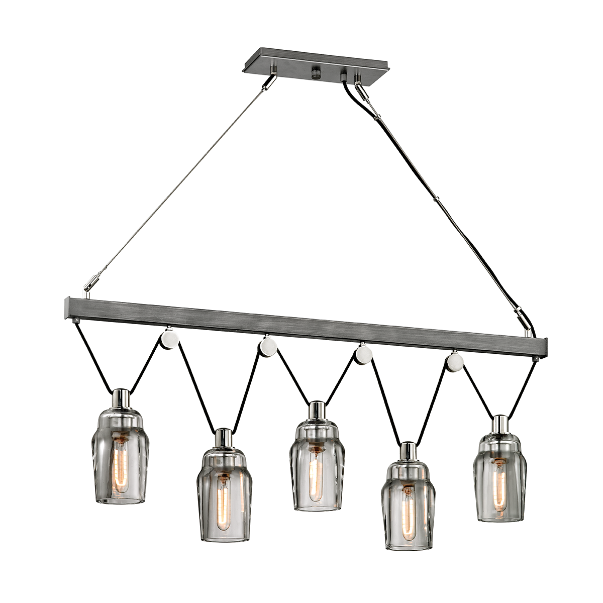 Troy Lighting Citizen Linear Linear Troy Lighting GRAPHITE AND POLISHED NICKEL 44.75x4.75x19 