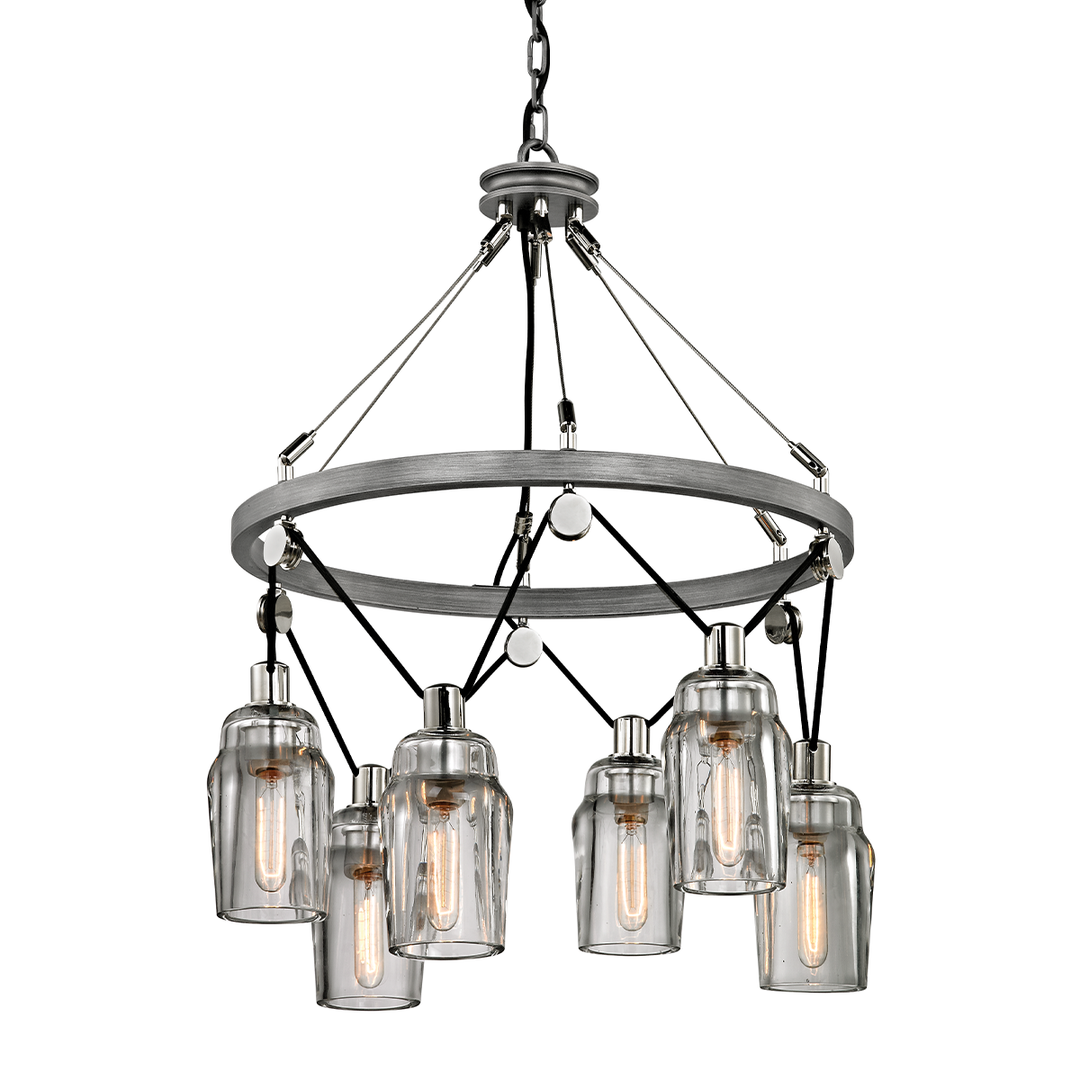 Troy Lighting Citizen Chandelier Chandeliers Troy Lighting GRAPHITE AND POLISHED NICKEL 25x25x33.25 