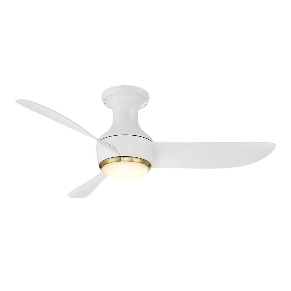 Modern Forms Fans | CORONA CEILING FAN FLUSH MOUNT 44IN Brass|White | FH-W2203-44L-SB/MW
