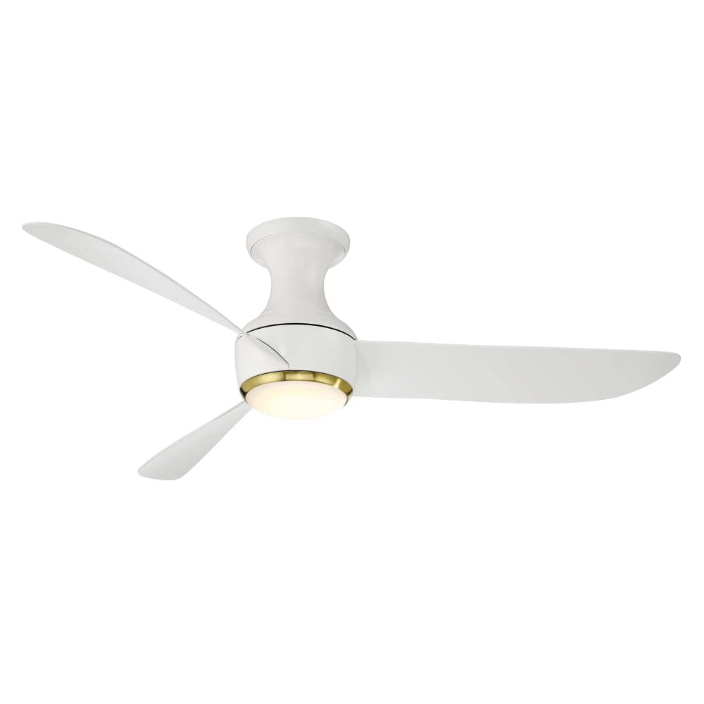 Modern Forms Fans | CORONA CEILING FAN FLUSH 52IN 3500K Brass|White | FH-W2203-52L35SBMW