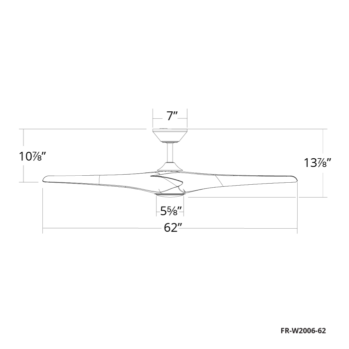 Modern Forms Fans Zephyr Three Blade Ceiling Fan FR-W2006 Indoor Ceiling Fans Modern Forms Fans Matte Black 62" 