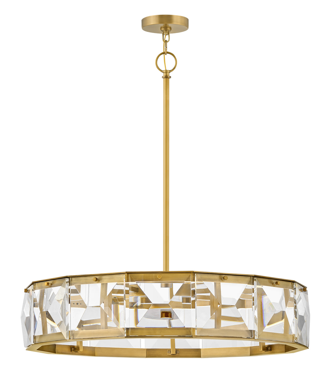 Fredrick Ramond Jolie Chandelier Medium LED Drum Chandelier Heritage Brass FR30105HBR