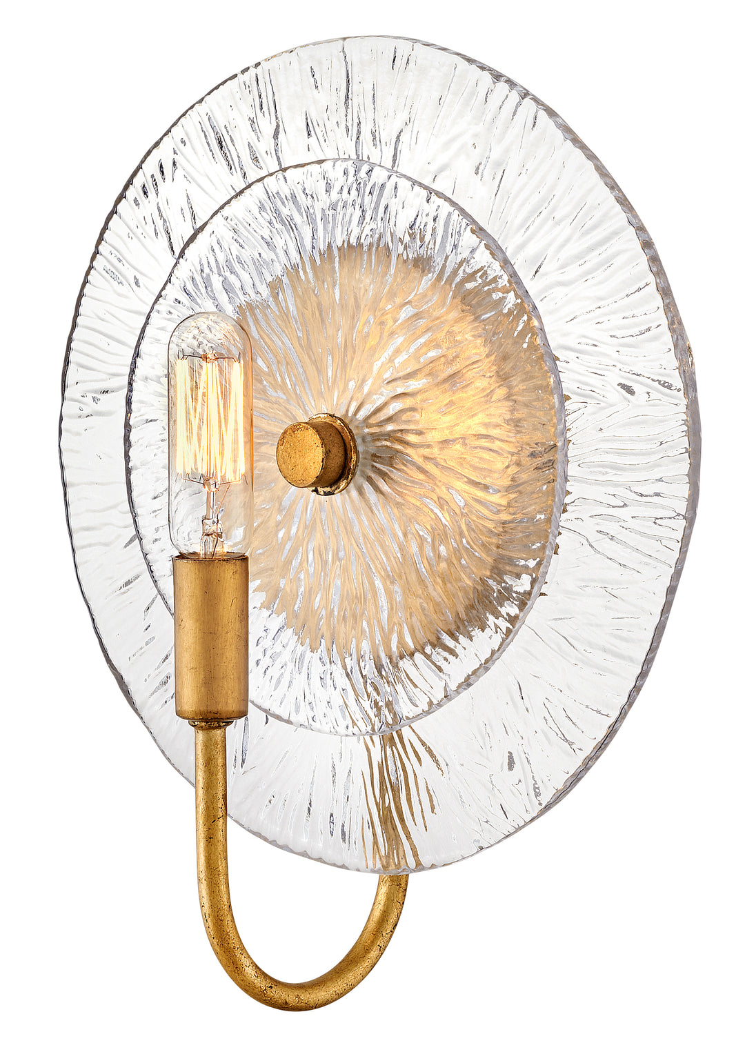 Fredrick Ramond Rene Wall Sconce Medium Single Light Sconce Distressed Brass FR30120DA