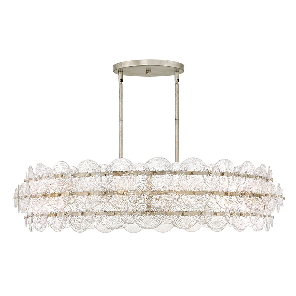 Fredrick Ramond Rene Chandelier Large Drum Chandelier Glacial FR30124GG
