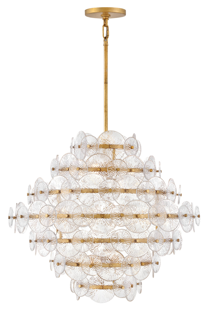 Fredrick Ramond Rene Chandelier Medium Multi Tier Chandelier Distressed Brass FR30128DA