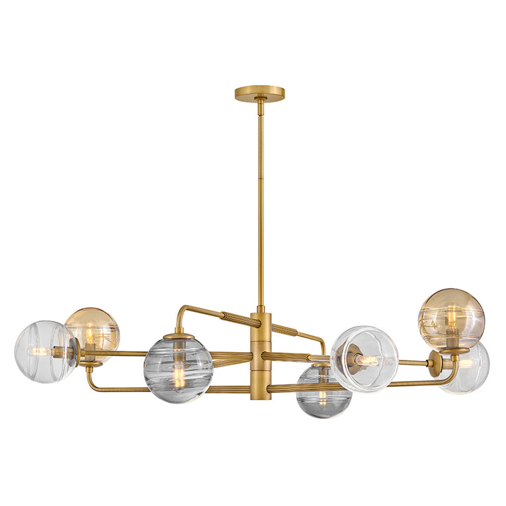 Fredrick Ramond Oberon Chandelier Large Adjustable Single Tier Chandelier Heritage Brass FR30508HBR