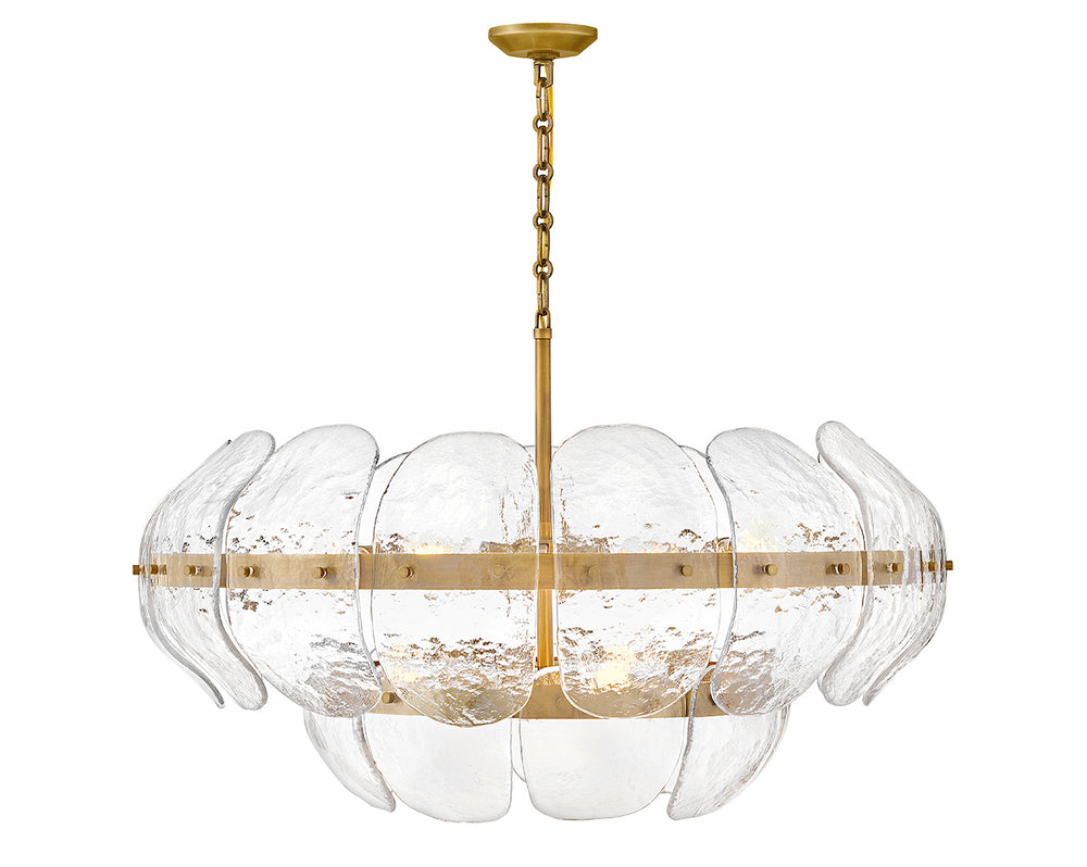 Fredrick Ramond Lillia Chandelier Large Drum Chandelier Heritage Brass FR30516HB
