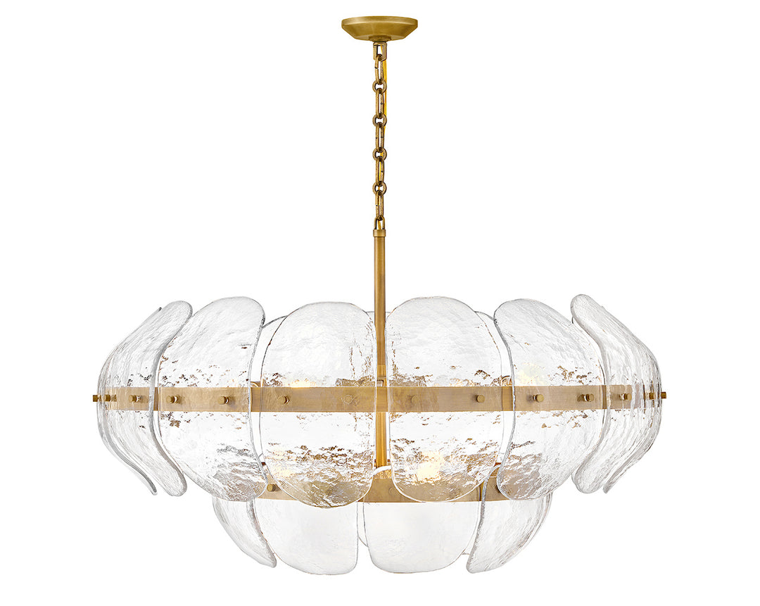 Fredrick Ramond Lillia Chandelier Large Drum Chandelier Heritage Brass FR30516HB
