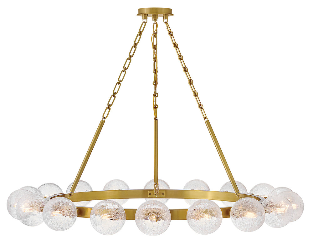 Fredrick Ramond Coco Chandelier Large Single Tier Chandelier Lacquered Brass FR30525LCB