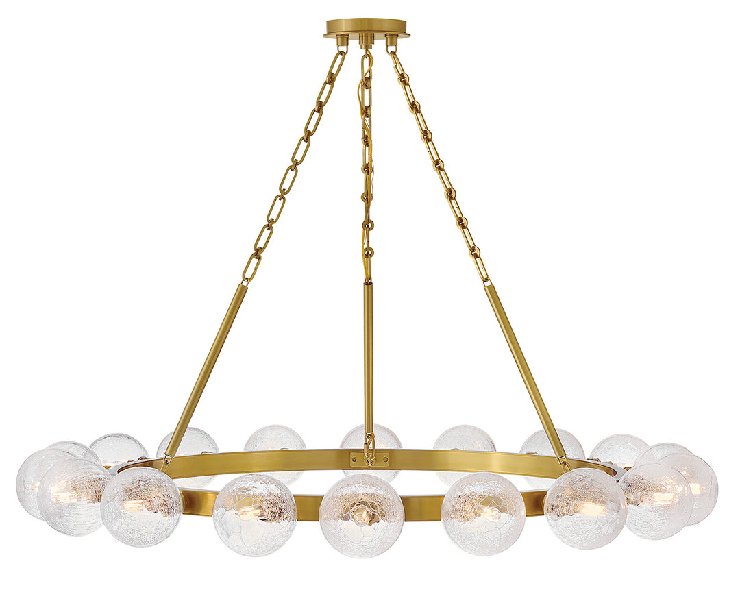 Fredrick Ramond Coco Chandelier Large Single Tier Chandelier Lacquered Brass FR30525LCB