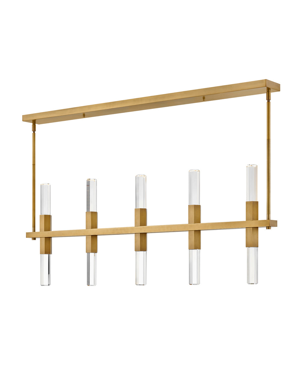 Fredrick Ramond Cecily Linear Chandelier Large Ten Light LED Linear Heritage Brass FR30608HBR