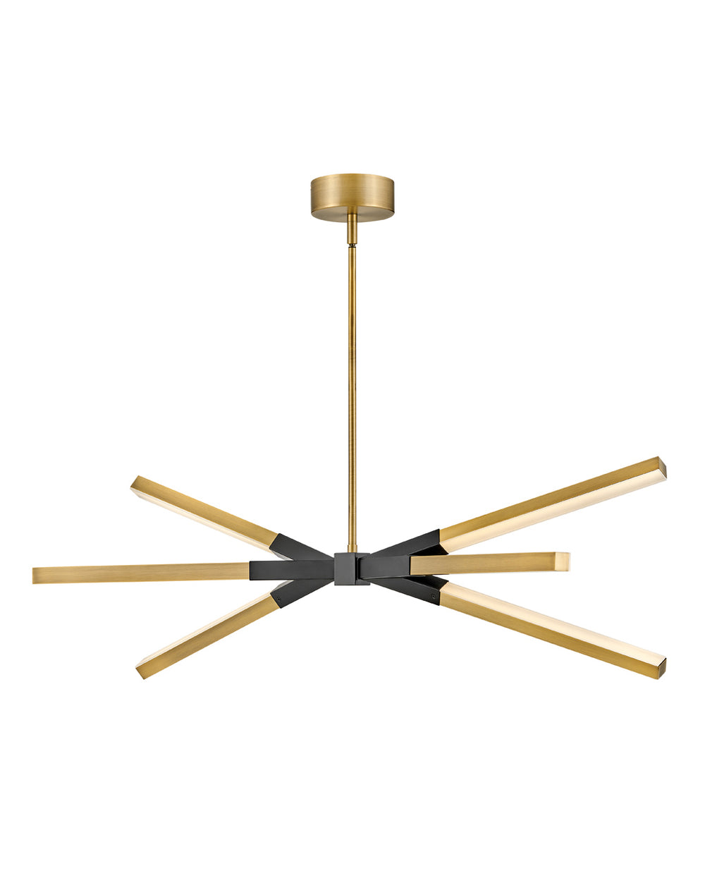 Fredrick Ramond Rae Linear Chandelier Small LED Linear Lacquered Brass FR30618LCB