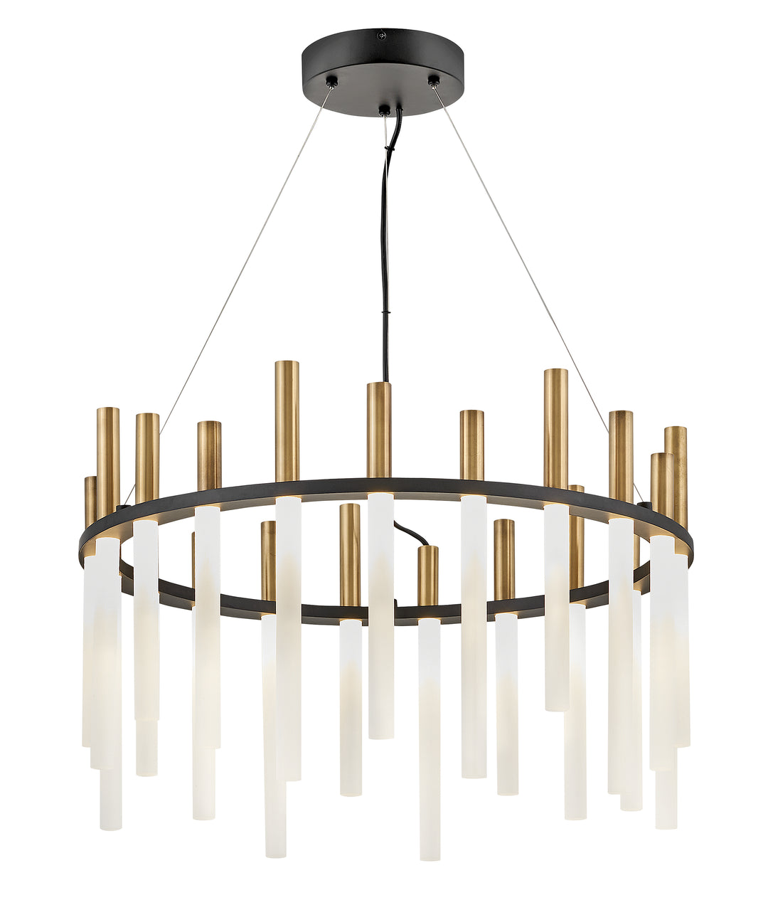 Fredrick Ramond Echo Chandelier Medium LED Single Tier Chandelier Black FR30706BLK