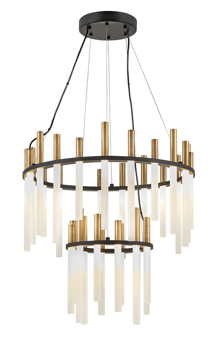Fredrick Ramond Echo Chandelier Medium LED Multi Tier Chandelier Black FR30708BLK