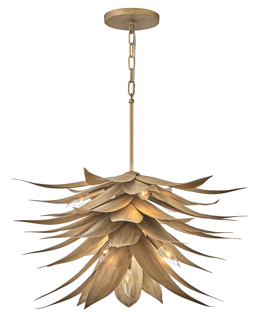 Fredrick Ramond Agave Chandelier Medium Single Tier Chandelier Burnished Gold FR30815BNG