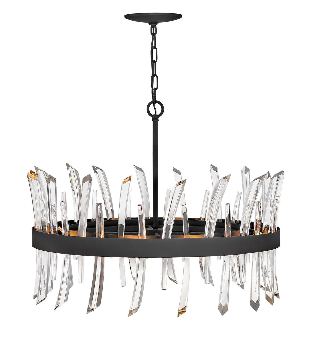 Fredrick Ramond Revel Chandelier Medium Single Tier Chandelier Black FR30904BLK