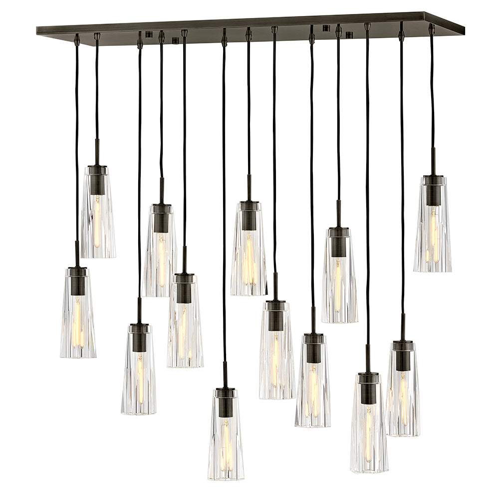 Fredrick Ramond Cosette Linear Chandelier Medium Thirteen Light Linear Black Oxide FR31105BX-CL