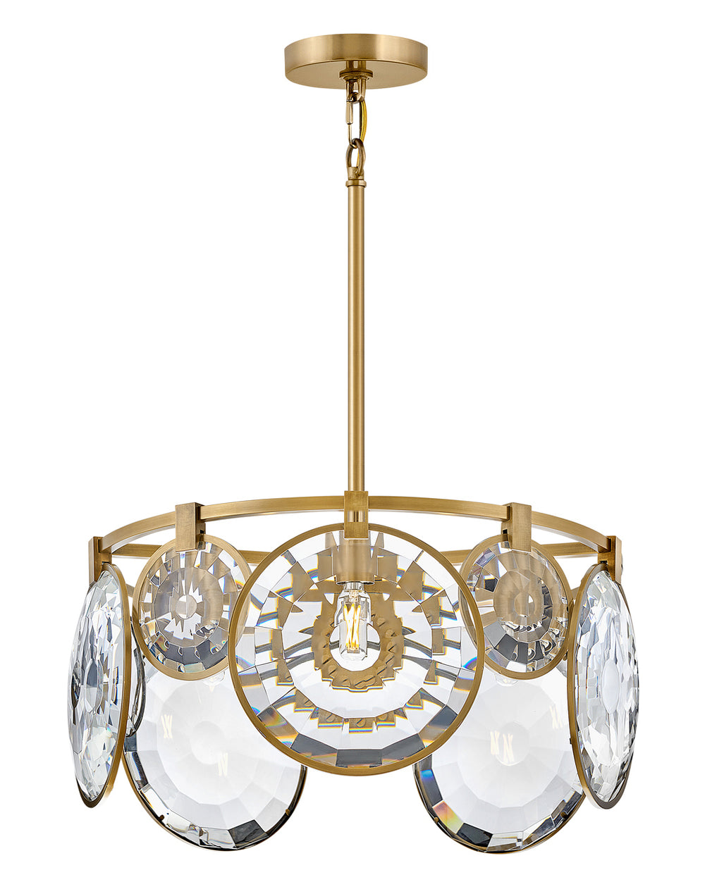 Fredrick Ramond Nala Chandelier Small Convertible Chandelier Heritage Brass FR31263HBR