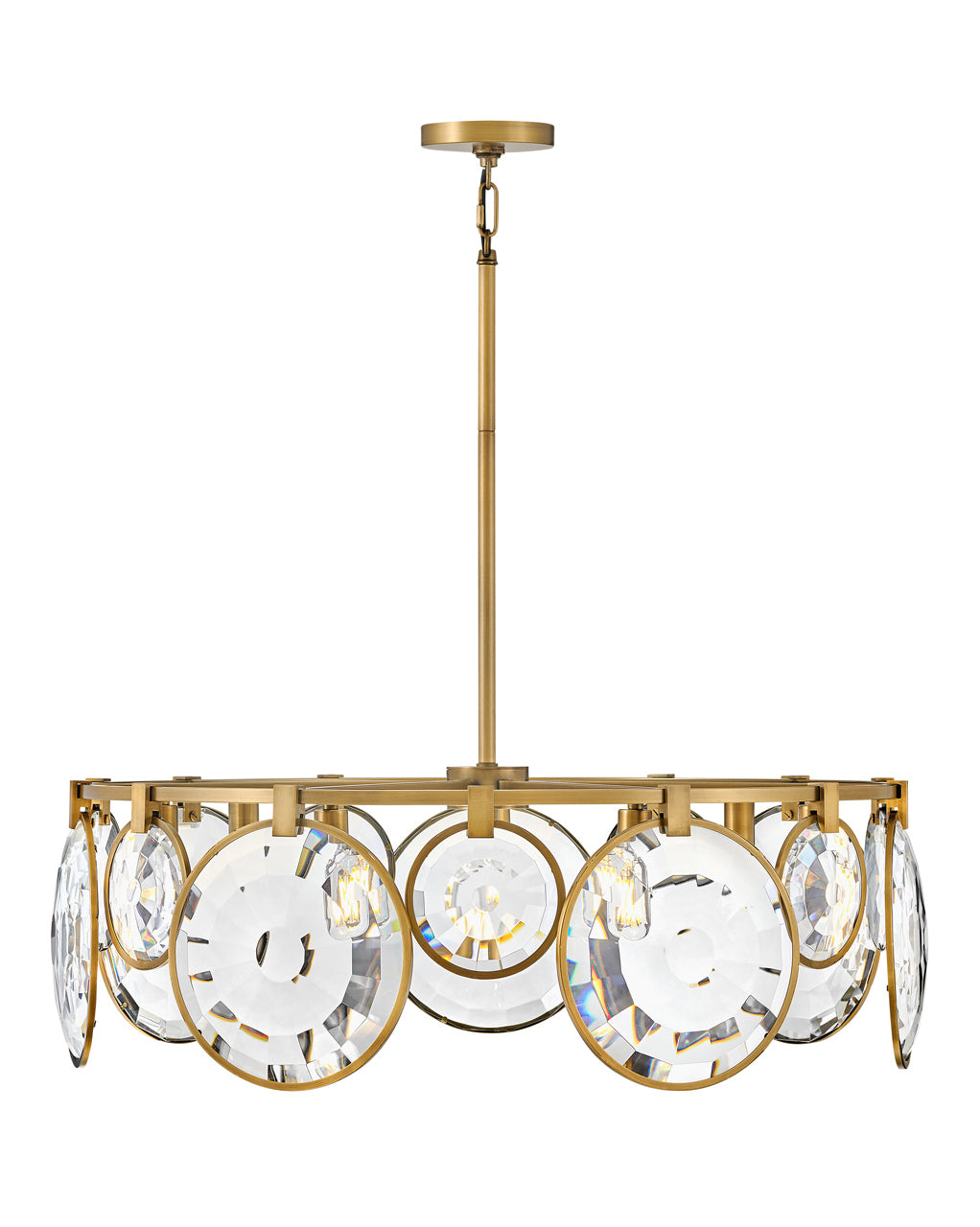 Fredrick Ramond Nala Chandelier Medium Convertible Drum Chandelier Heritage Brass FR31265HBR