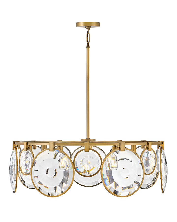 Fredrick Ramond Nala Chandelier Medium Convertible Drum Chandelier Heritage Brass FR31265HBR