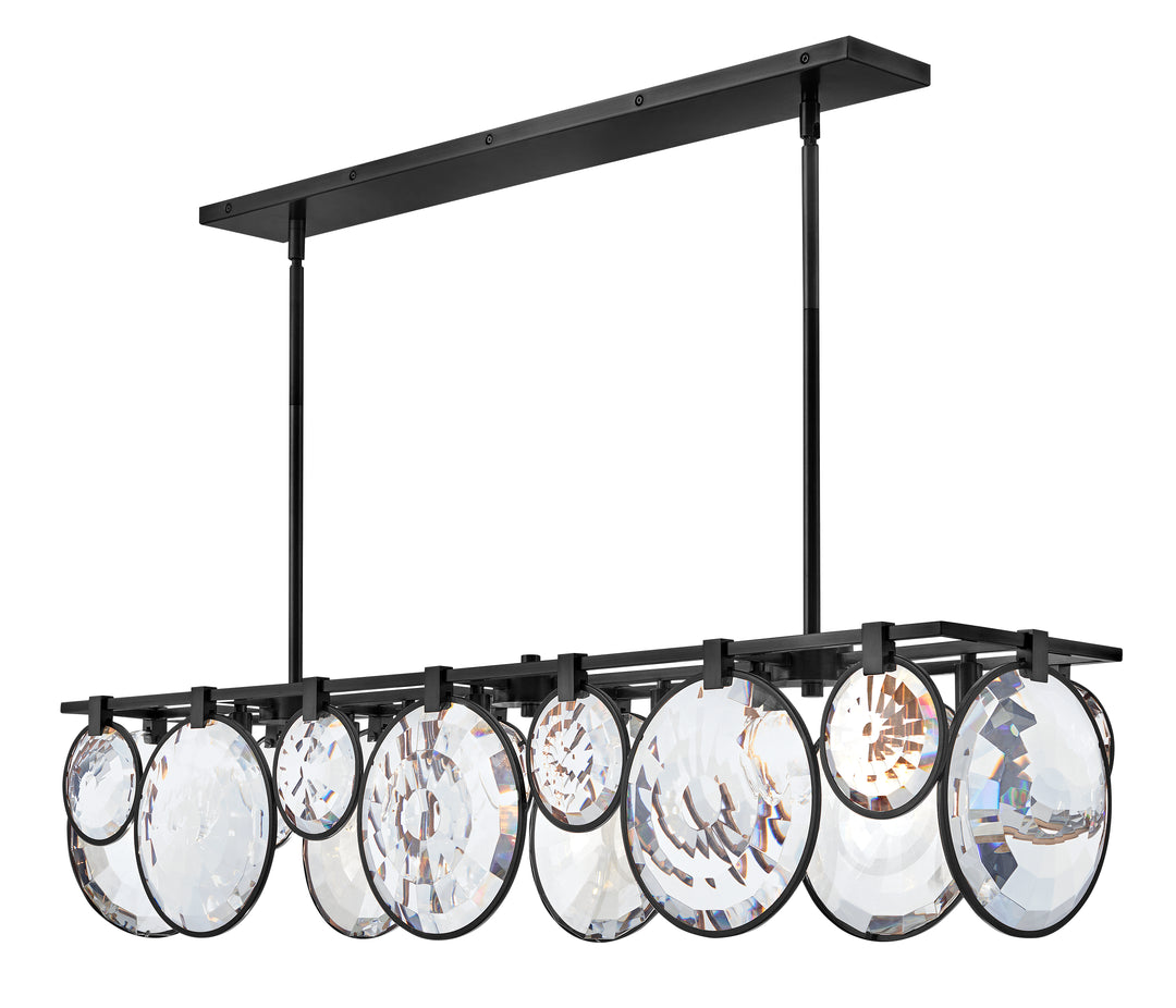 Fredrick Ramond Nala Linear Chandelier Medium Eight Light Linear Black FR31266BLK