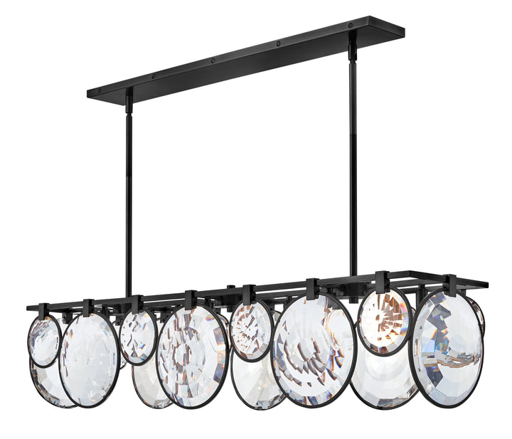 Fredrick Ramond Nala Linear Chandelier Medium Eight Light Linear Black FR31266BLK