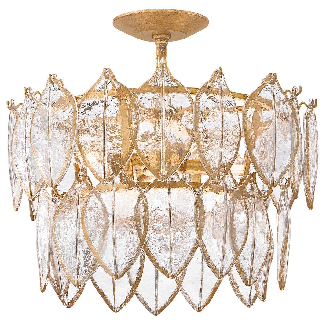 Fredrick Ramond Amira Semi-Flush Mount Medium Convertible Semi Flush Distressed Brass FR32603DA