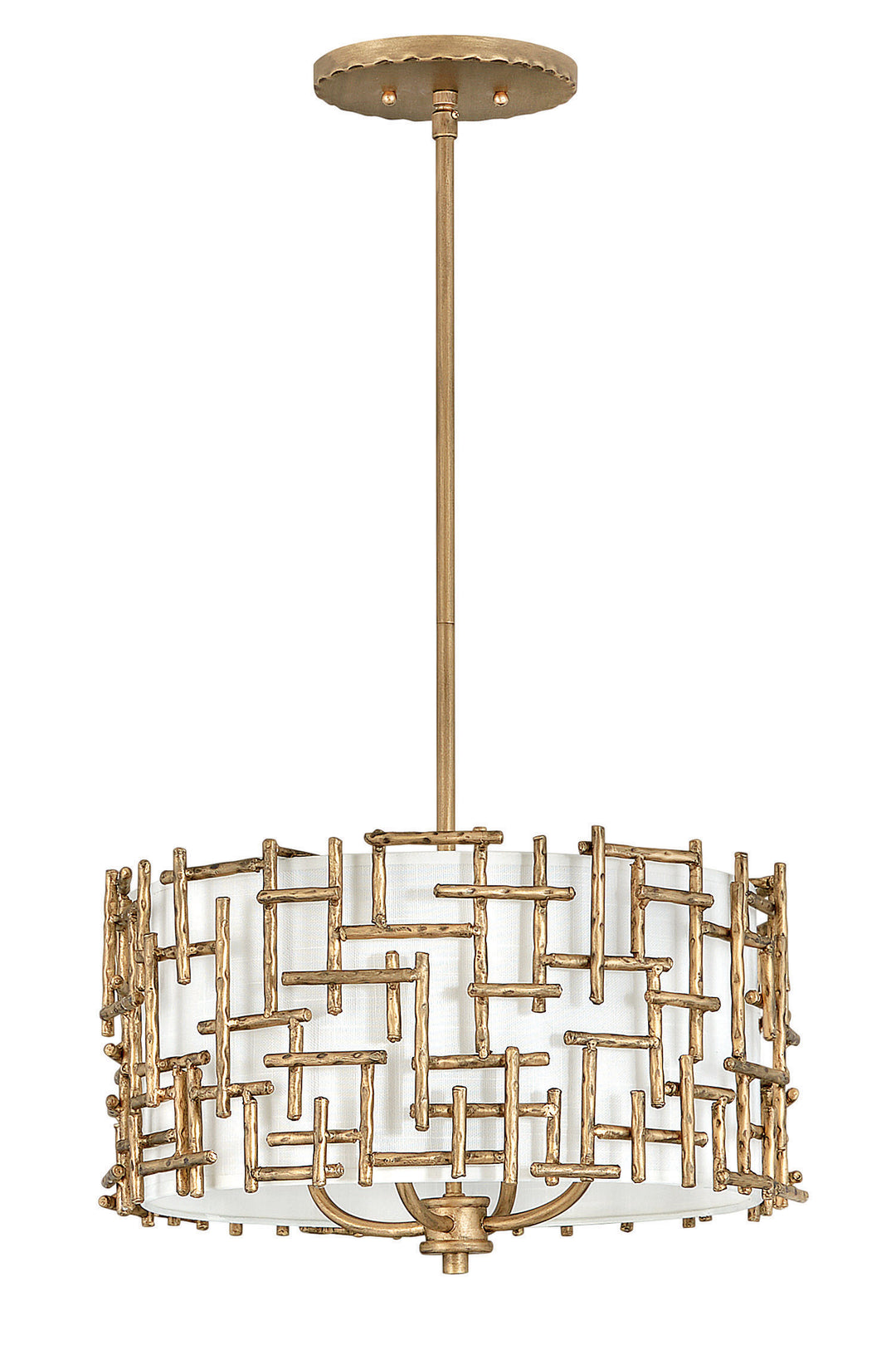 Fredrick Ramond Farrah Pendant Large Convertible Drum Pendant Burnished Gold FR33103BNG