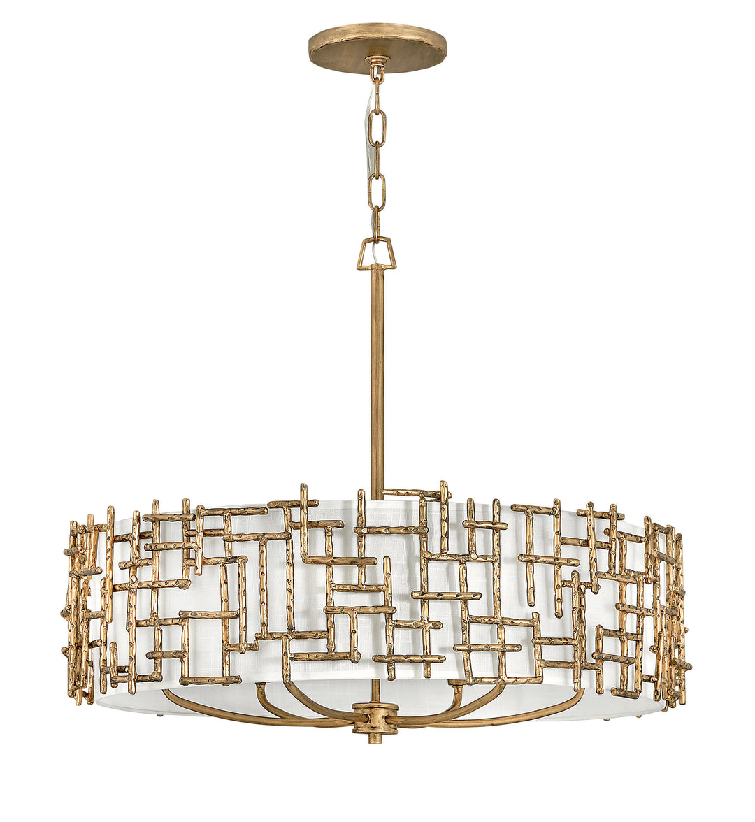 Fredrick Ramond Farrah Chandelier Medium Drum Chandelier Burnished Gold FR33104BNG