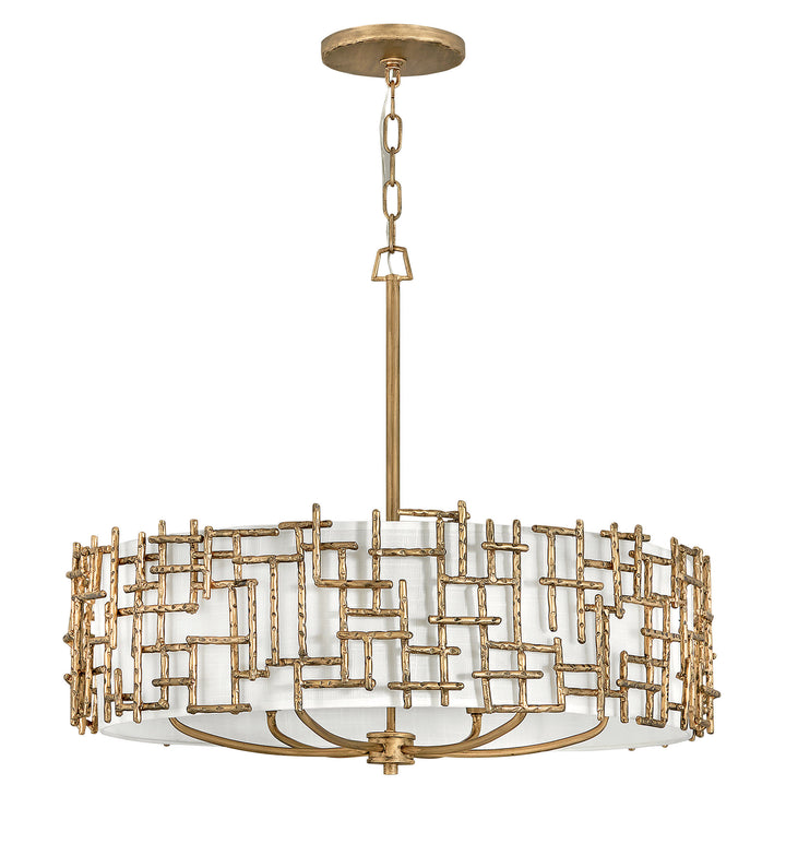 Fredrick Ramond Farrah Chandelier Medium Drum Chandelier Burnished Gold FR33104BNG