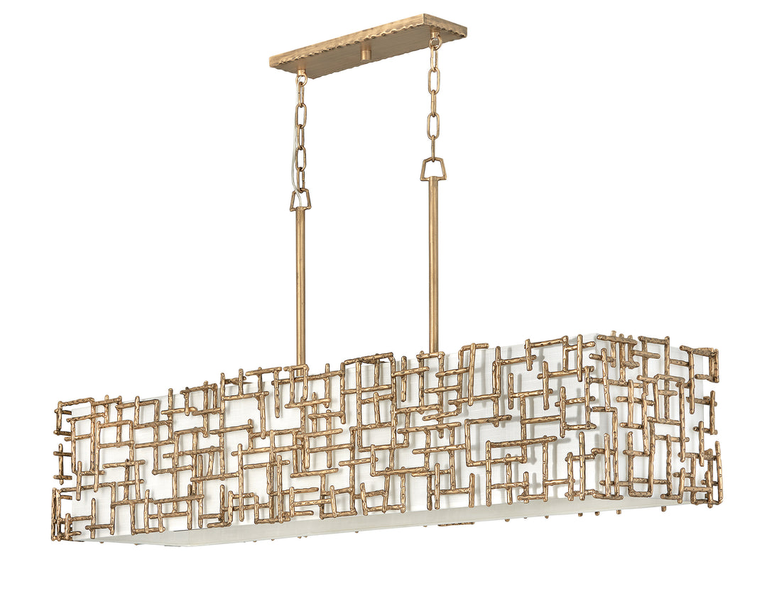 Fredrick Ramond Farrah Linear Chandelier Medium Eight Light Linear Burnished Gold FR33105BNG
