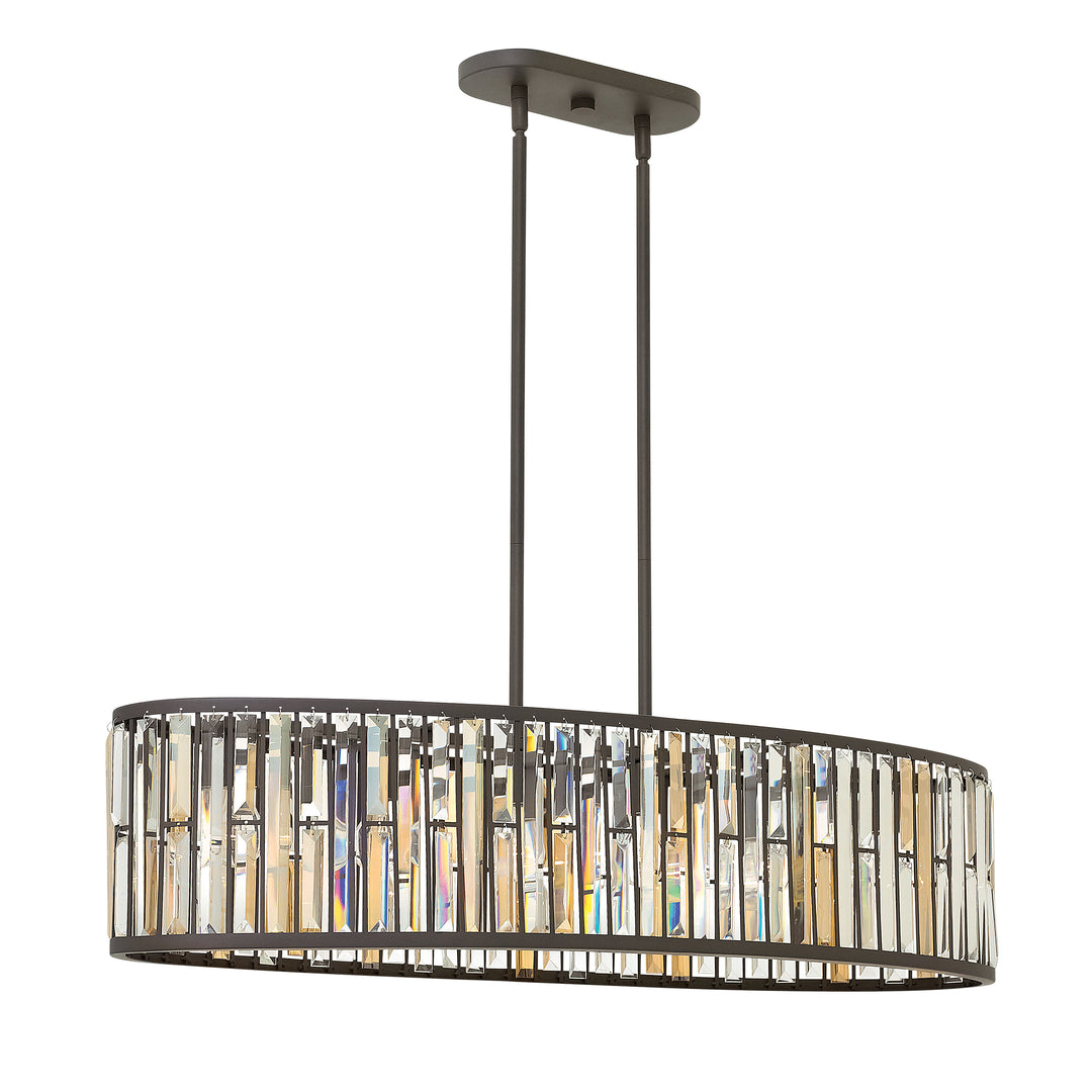 Fredrick Ramond Gemma Linear Chandelier Medium Six Light Linear Vintage Bronze FR33738VBZ