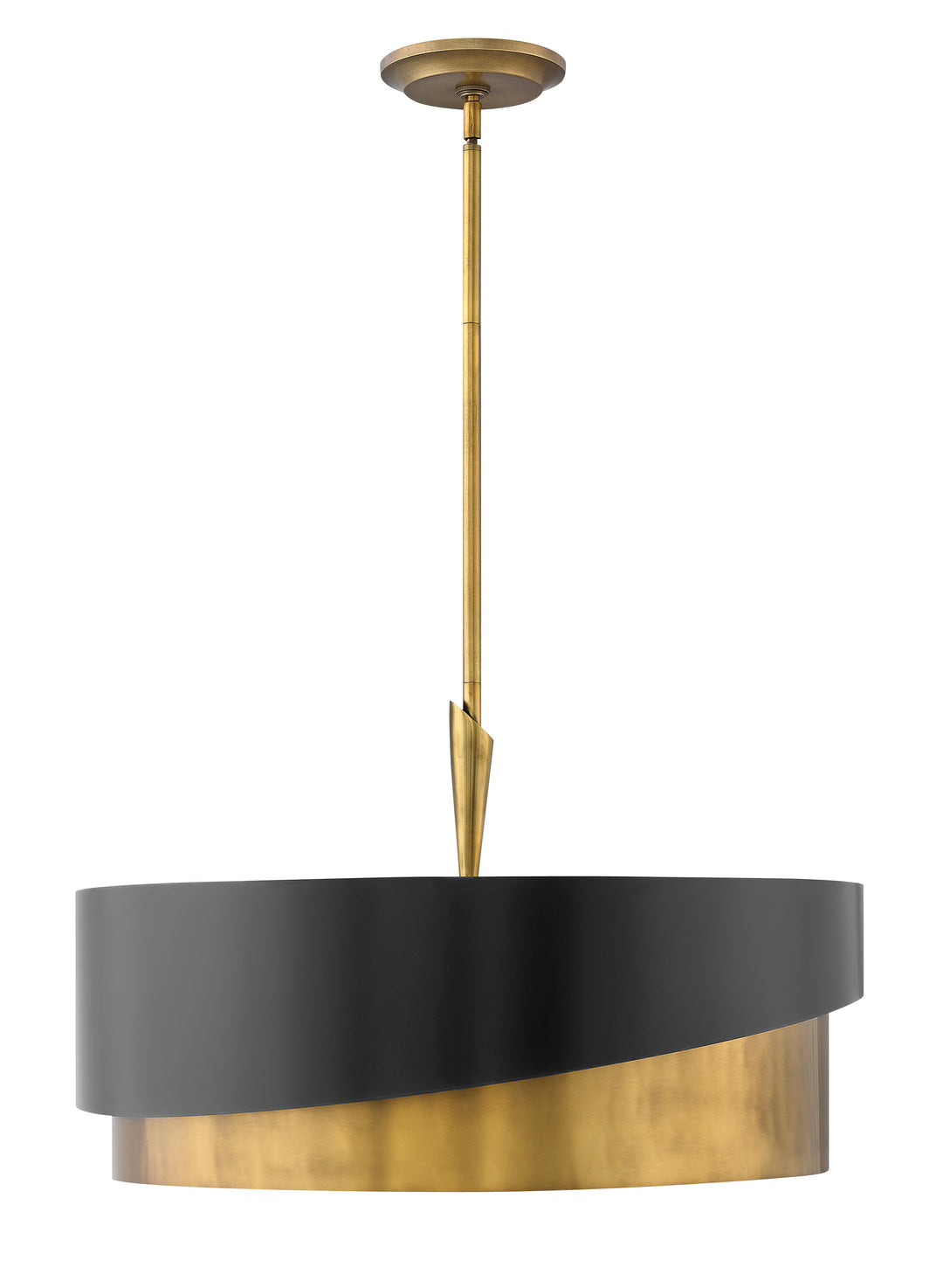 Fredrick Ramond Gigi Chandelier Medium Convertible Drum Chandelier Heritage Brass FR34315HBR