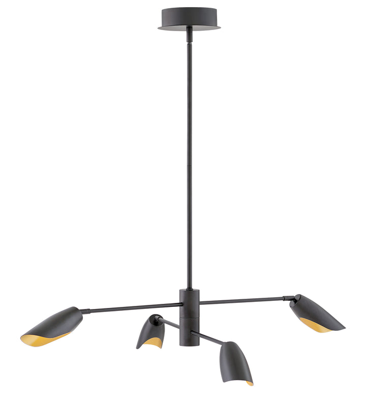 Fredrick Ramond Bowery Chandelier Large Adjustable Convertible Single Tier Chandelie Black FR35804BLK