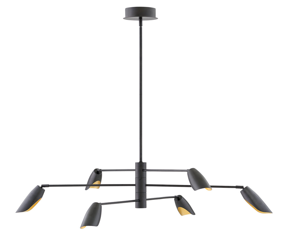Fredrick Ramond Bowery Chandelier Large Adjustable Convertible Multi Tier Chandelier Black FR35806BLK