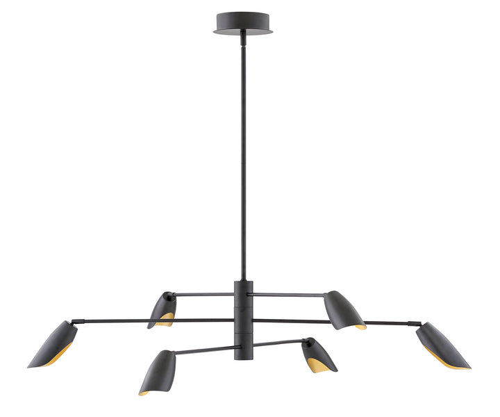 Fredrick Ramond Bowery Chandelier Large Adjustable Convertible Multi Tier Chandelier Black FR35806BLK