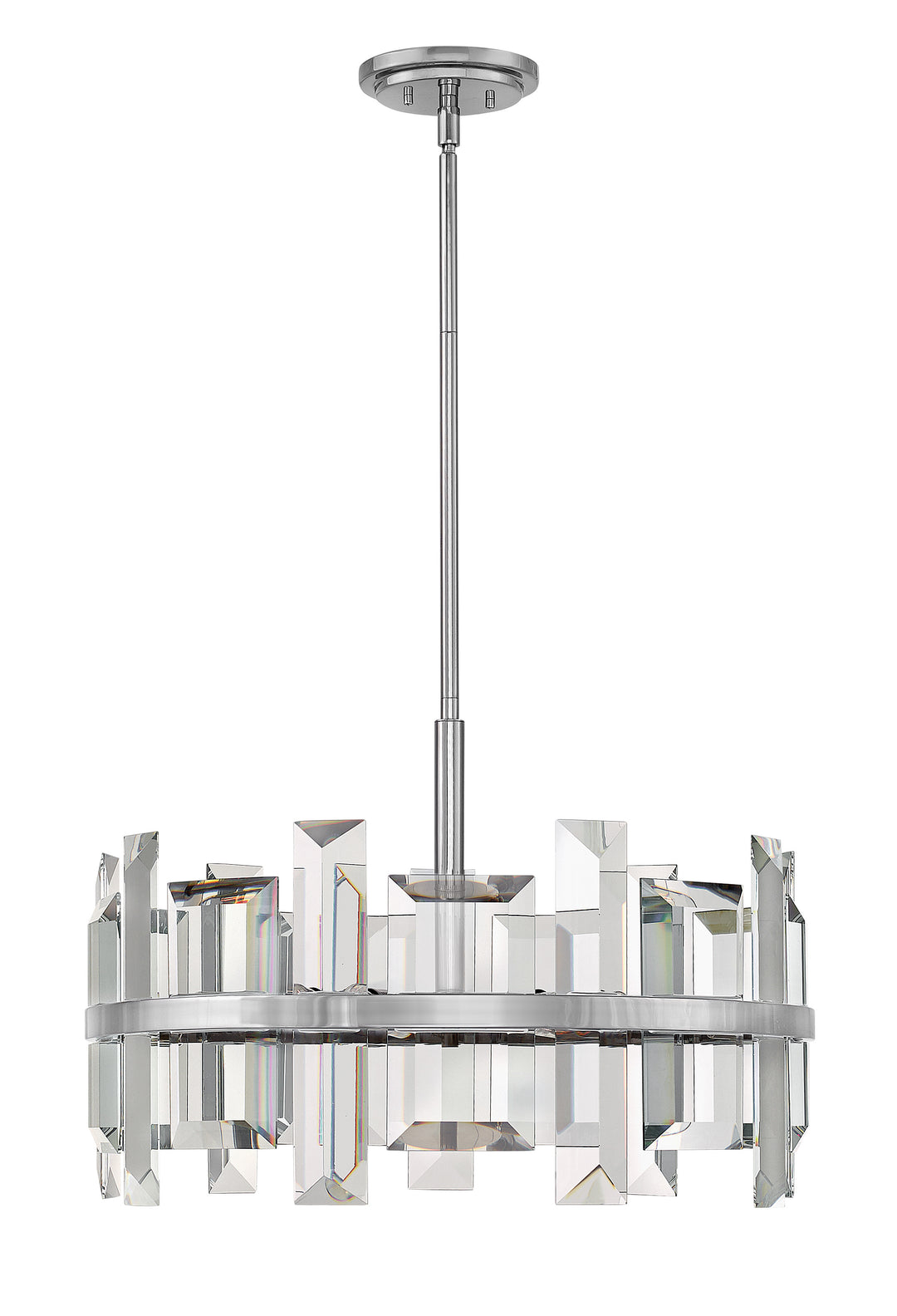 Fredrick Ramond Odette Chandelier Medium Convertible Drum Chandelier Polished Nickel FR39214PNI