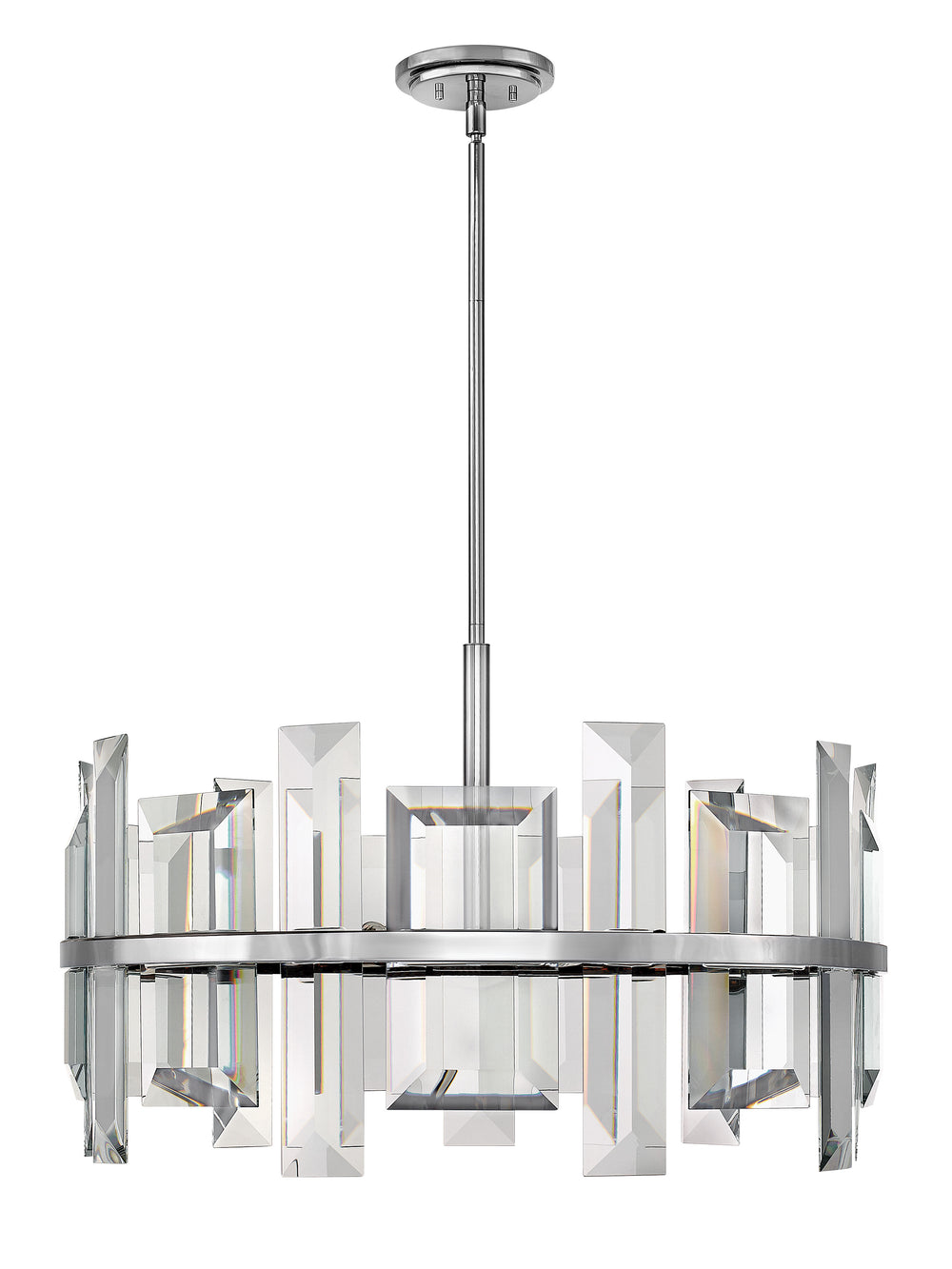 Fredrick Ramond Odette Chandelier Medium Convertible Drum Chandelier Polished Nickel FR39215PNI