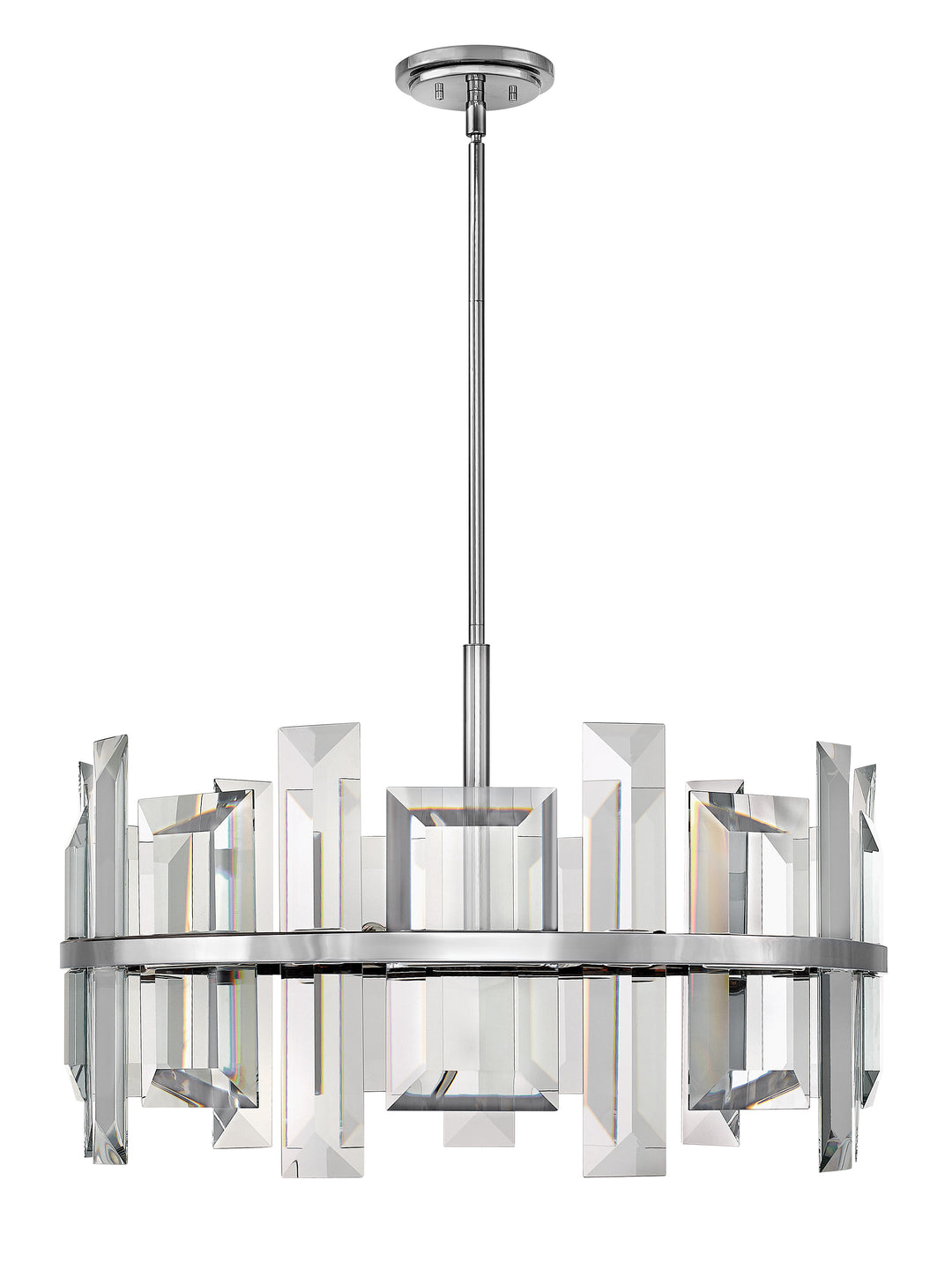 Fredrick Ramond Odette Chandelier Medium Convertible Drum Chandelier Polished Nickel FR39215PNI
