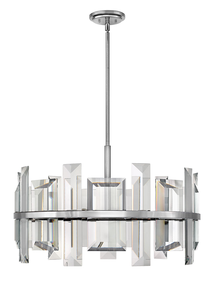 Fredrick Ramond Odette Chandelier Medium Convertible Drum Chandelier Polished Nickel FR39215PNI