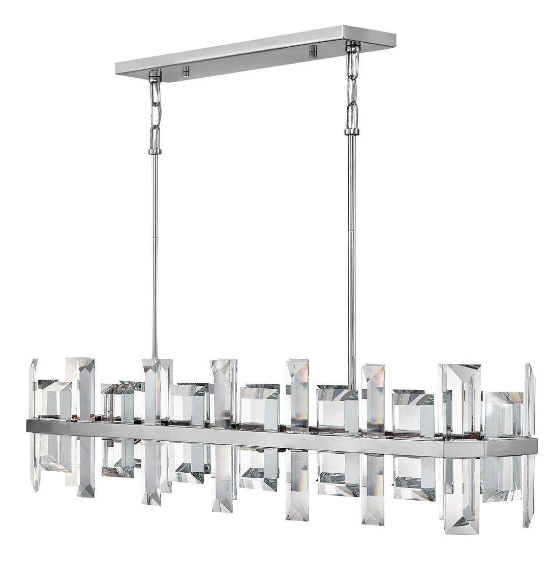 Fredrick Ramond Odette Linear Chandelier Medium Eight Light Linear Polished Nickel FR39216PNI
