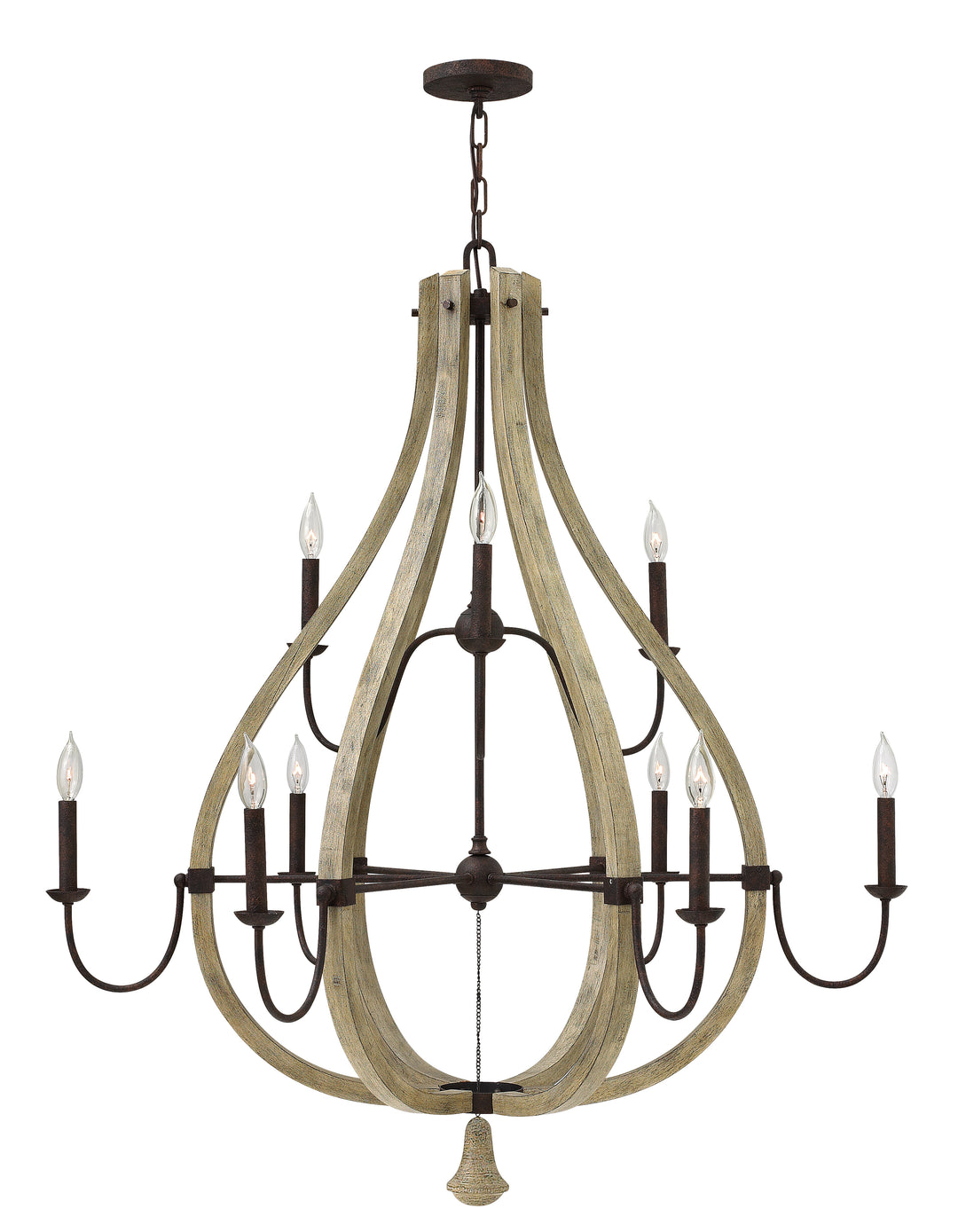 Fredrick Ramond Middlefield Chandelier Large Open Frame Two Tier Chandelier Iron Rust FR40578IRR