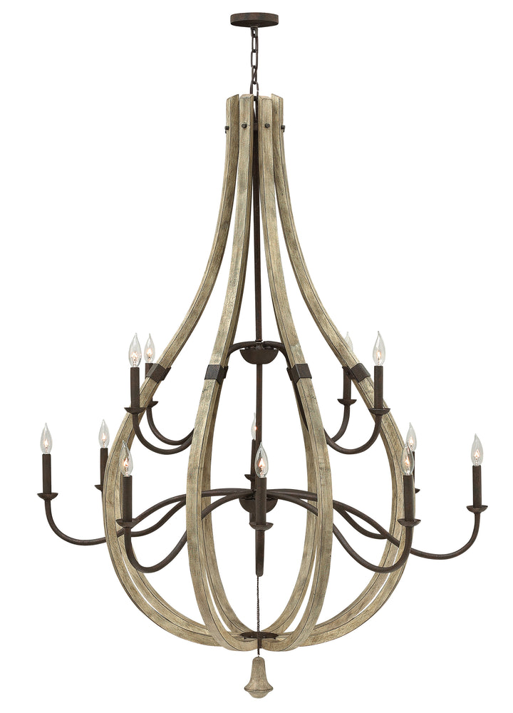 Fredrick Ramond Middlefield Chandelier Large Open Frame Two Tier Chandelier Iron Rust FR40579IRR