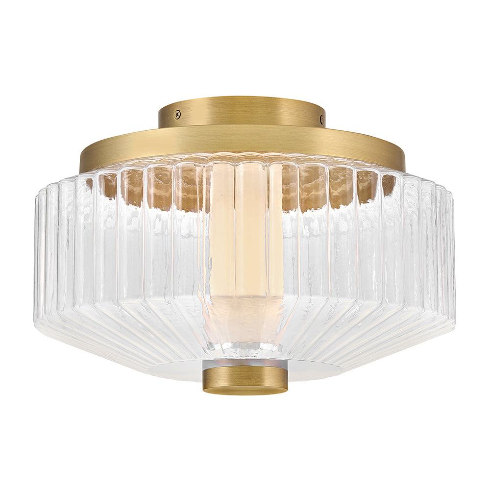 Fredrick Ramond Reign Flush Mount Small LED Flush Mount Lacquered Brass FR41463LCB
