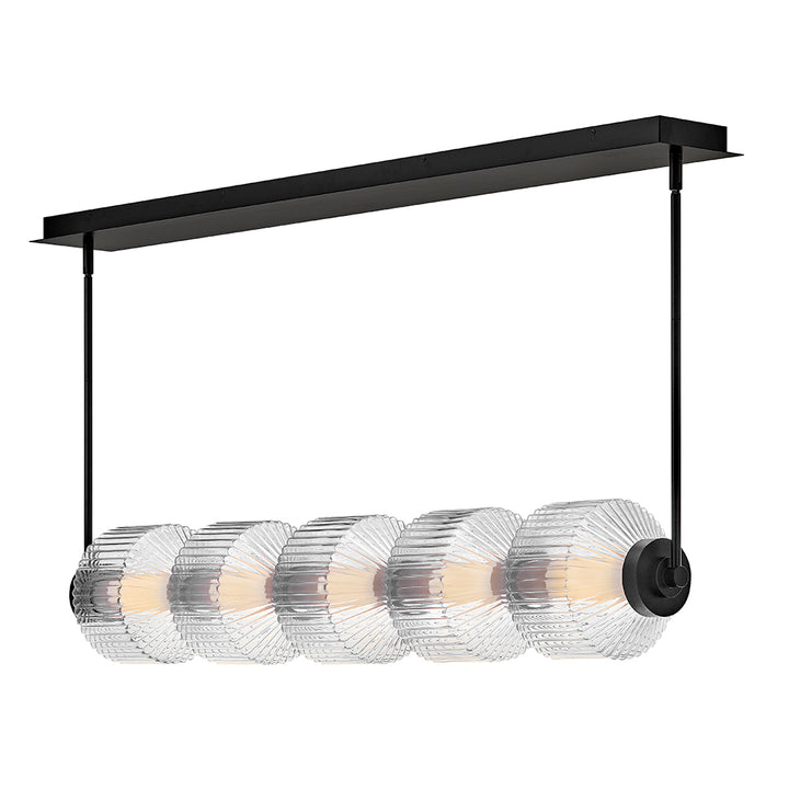 Fredrick Ramond Reign Linear Chandelier Medium Five Light LED Linear Black FR41465BK