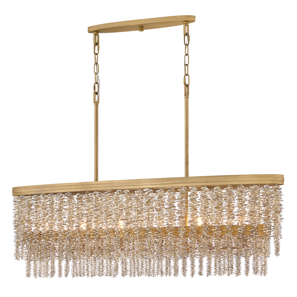 Fredrick Ramond Rubina Linear Chandelier Medium Six Light Linear Burnished Gold FR41496BNG-LA