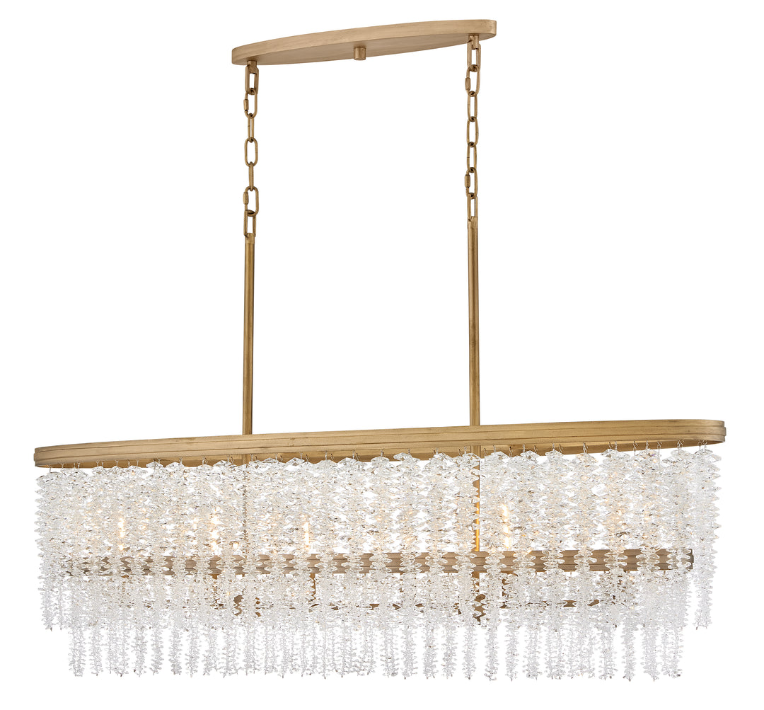 Fredrick Ramond Rubina Linear Chandelier Medium Six Light Linear Burnished Gold FR41496BNG