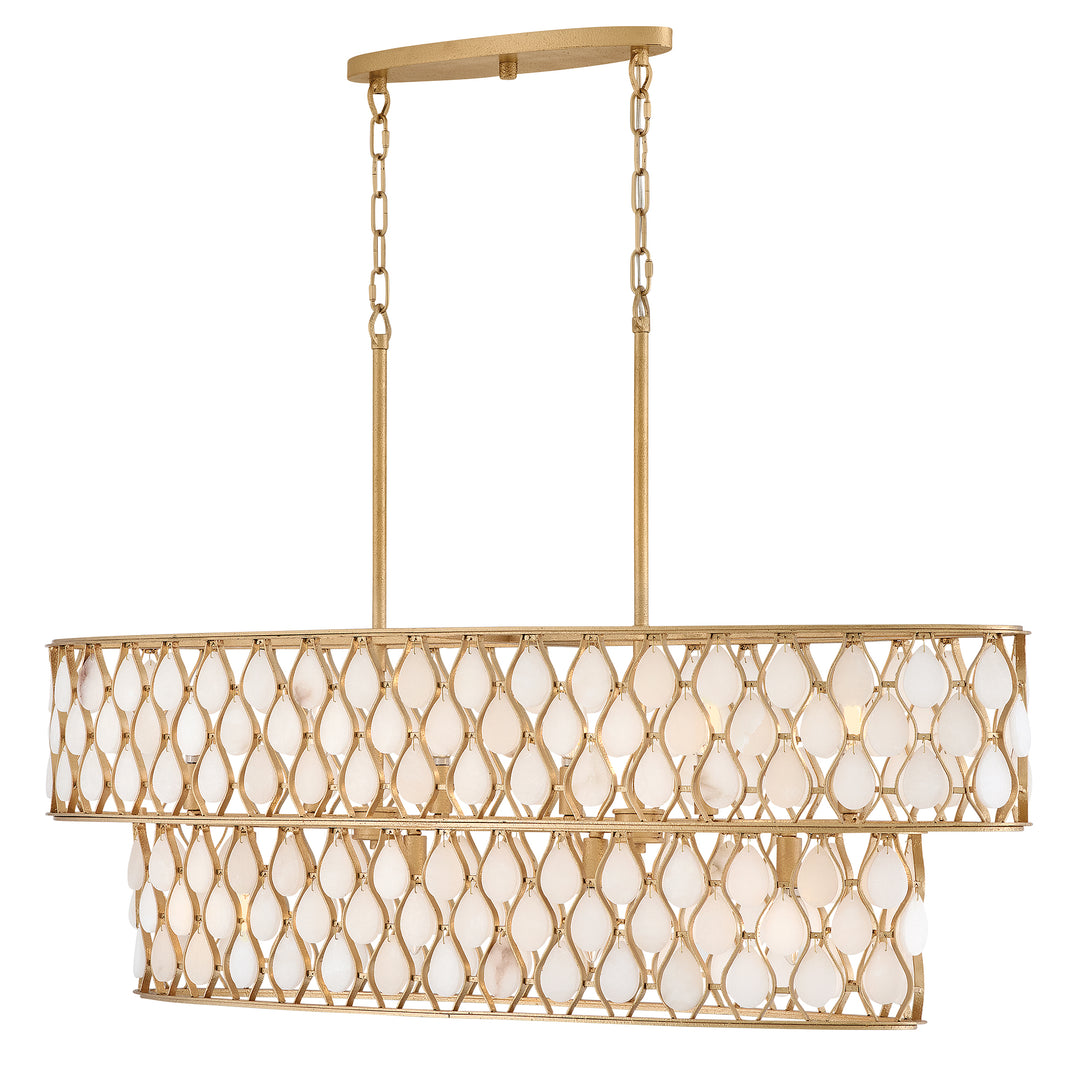 Fredrick Ramond Estie Linear Chandelier Medium Ten Light Linear Piastra Gold FR41509PI