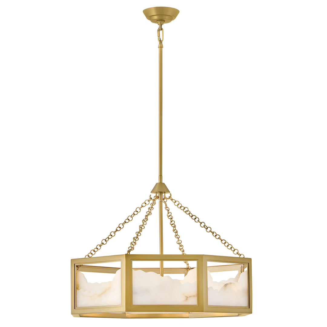 Fredrick Ramond Veleta Chandelier Large Drum Chandelier Lacquered Brass FR41534LCB